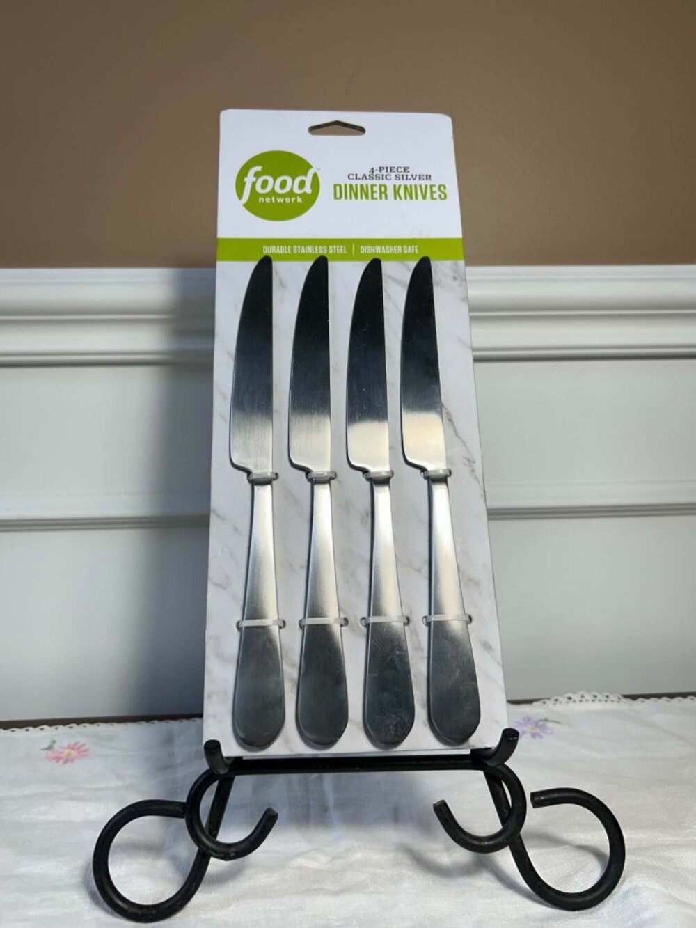 NEW Food Network 4-Pc Classic Silver Dinner Knives Set BNWT